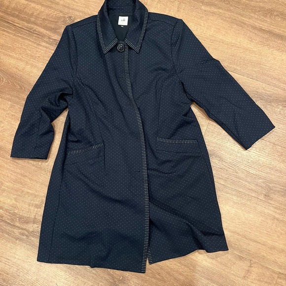 Cabi Carriage Jacket Women's Large 5658 Navy Blue 3/4 Sleeve Collared Rayon - Picture 4 of 5